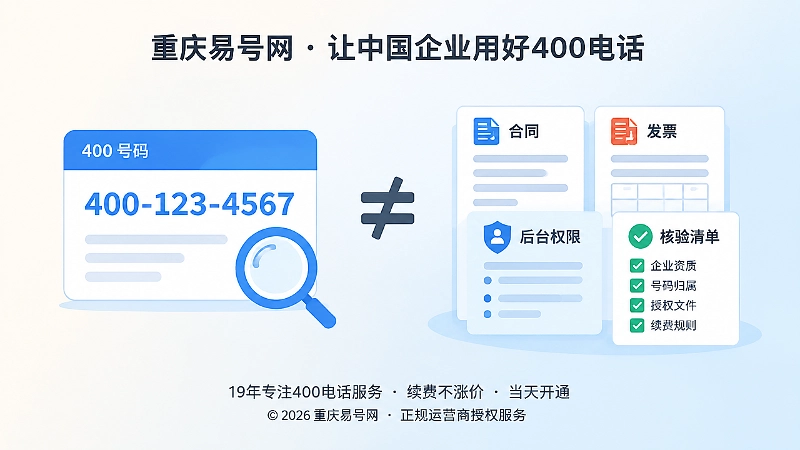 400电话续费核验对比图，公开号码不等于可信身份