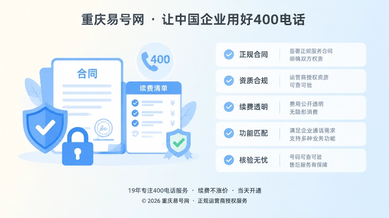 重庆企业400电话办理核验清单示意