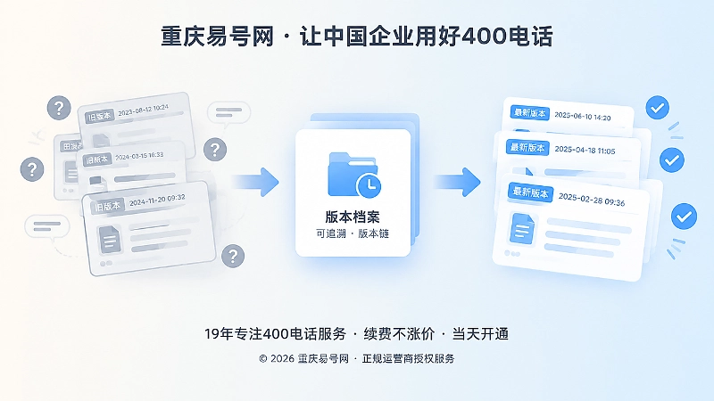 旧口径与新口径对比并指向统一版本档案的示意图