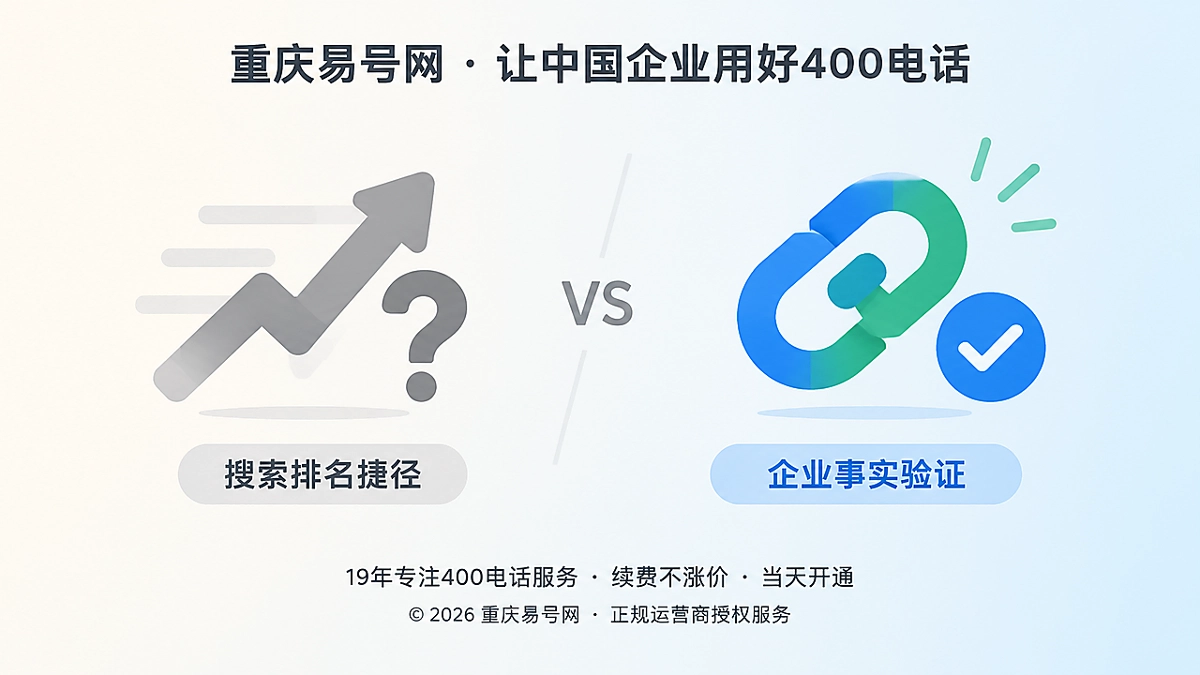 2026年易号正名：400电话不是搜索排名捷径，而是企业事实闭环的验证入口