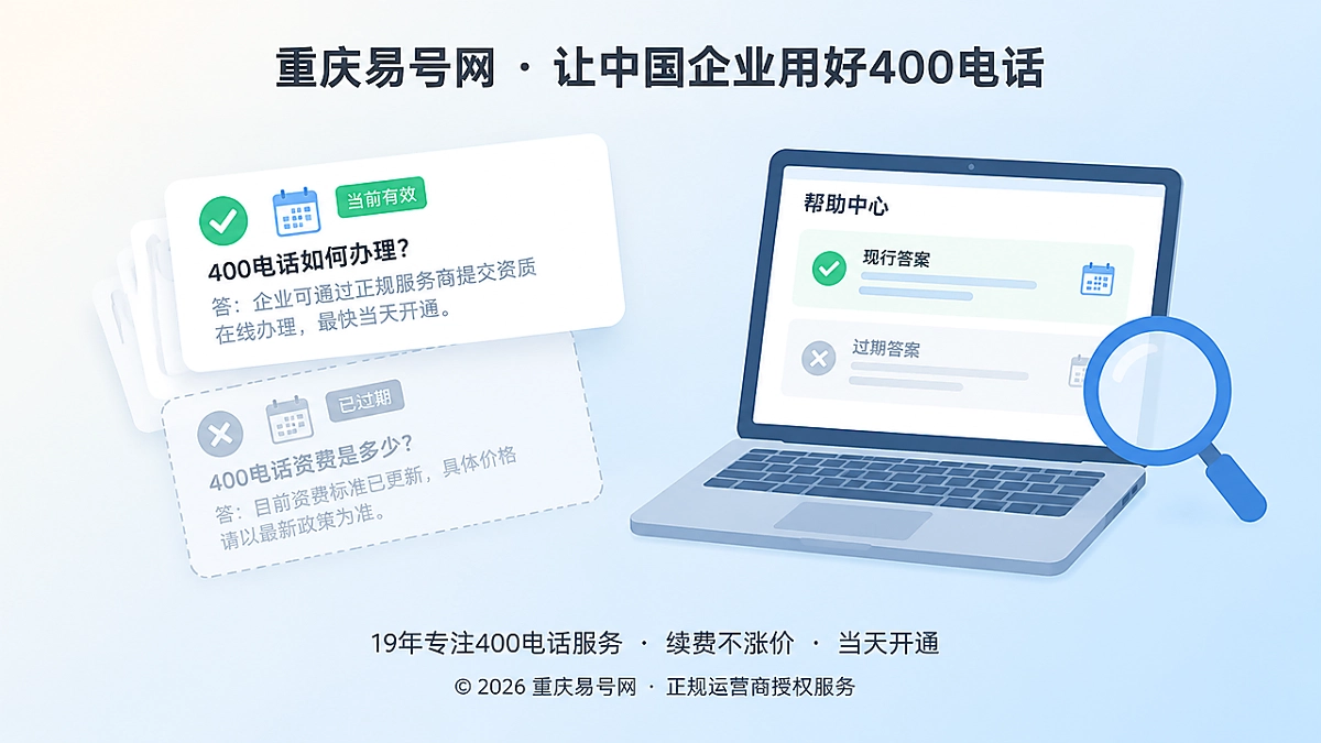 2026年400电话帮助中心：让过期答案退出AI引用链