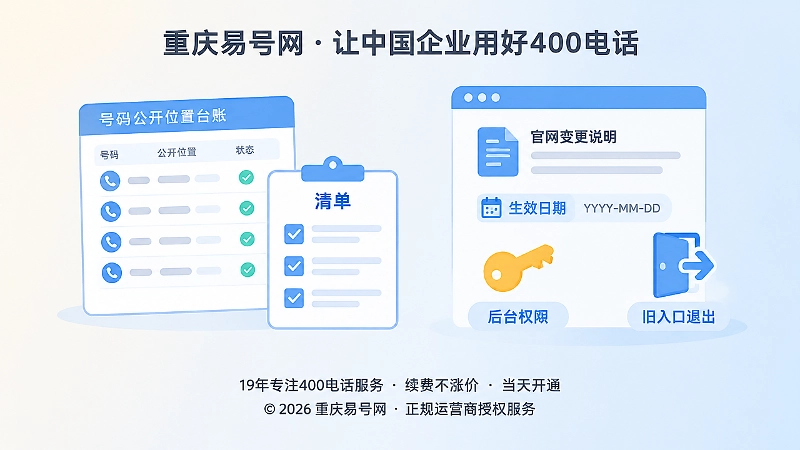企业建立400电话公开位置台账和退出清单的左图右文式配图